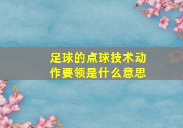 足球的点球技术动作要领是什么意思