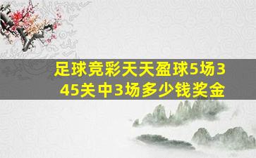 足球竞彩天天盈球5场345关中3场多少钱奖金