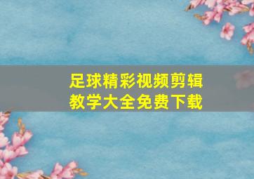 足球精彩视频剪辑教学大全免费下载