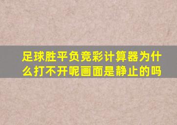 足球胜平负竞彩计算器为什么打不开呢画面是静止的吗