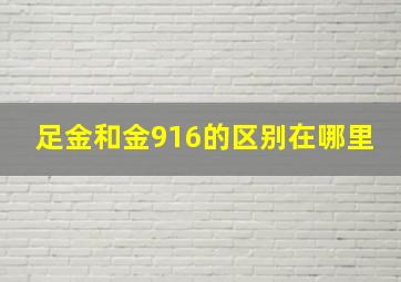 足金和金916的区别在哪里