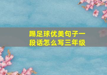 踢足球优美句子一段话怎么写三年级