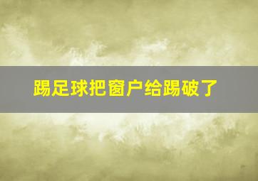 踢足球把窗户给踢破了