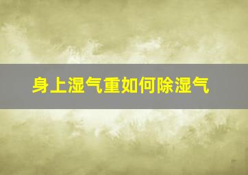 身上湿气重如何除湿气