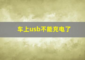 车上usb不能充电了