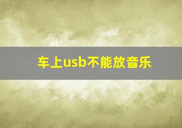 车上usb不能放音乐