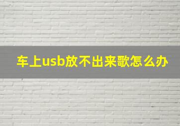 车上usb放不出来歌怎么办