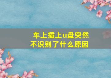 车上插上u盘突然不识别了什么原因