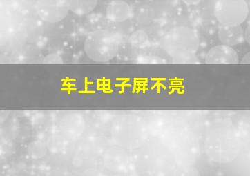 车上电子屏不亮