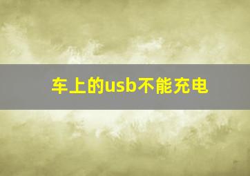 车上的usb不能充电