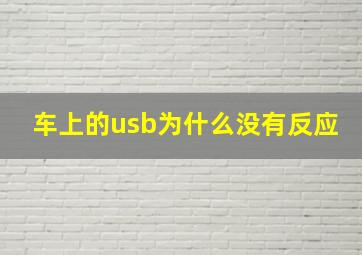 车上的usb为什么没有反应