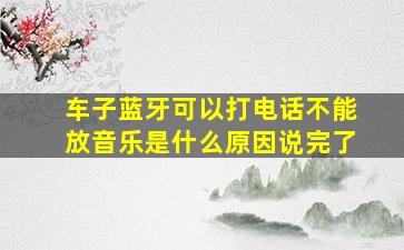 车子蓝牙可以打电话不能放音乐是什么原因说完了