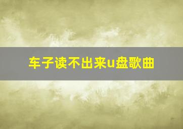 车子读不出来u盘歌曲