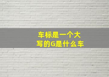 车标是一个大写的G是什么车