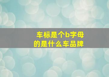 车标是个b字母的是什么车品牌