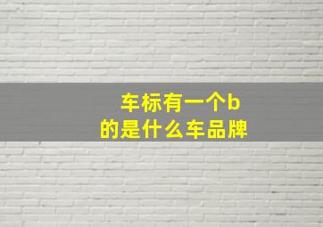 车标有一个b的是什么车品牌