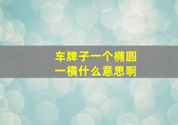 车牌子一个椭圆一横什么意思啊