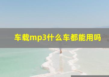 车载mp3什么车都能用吗