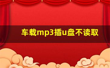 车载mp3插u盘不读取