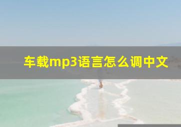 车载mp3语言怎么调中文