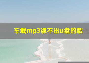 车载mp3读不出u盘的歌