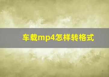 车载mp4怎样转格式