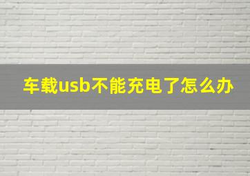 车载usb不能充电了怎么办