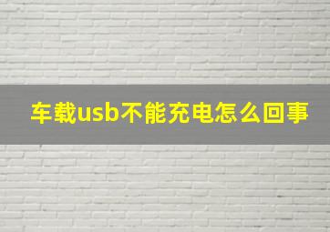 车载usb不能充电怎么回事