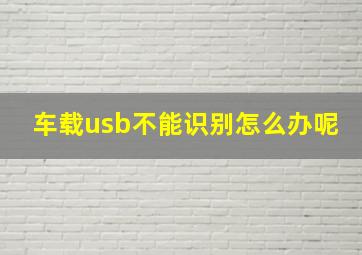 车载usb不能识别怎么办呢