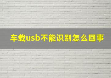 车载usb不能识别怎么回事