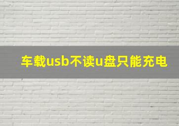 车载usb不读u盘只能充电