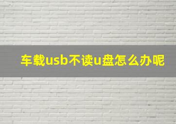 车载usb不读u盘怎么办呢