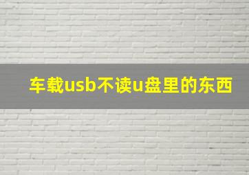 车载usb不读u盘里的东西