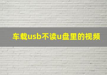 车载usb不读u盘里的视频