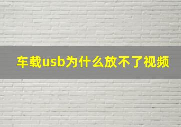 车载usb为什么放不了视频