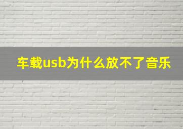 车载usb为什么放不了音乐