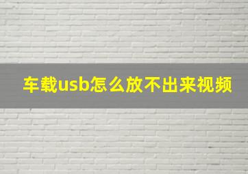 车载usb怎么放不出来视频