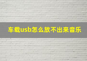 车载usb怎么放不出来音乐