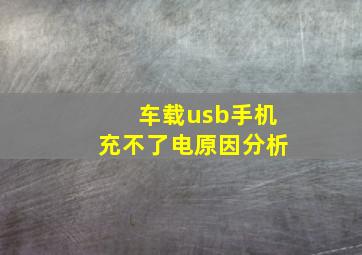 车载usb手机充不了电原因分析