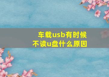 车载usb有时候不读u盘什么原因