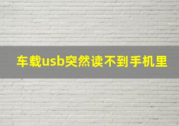 车载usb突然读不到手机里