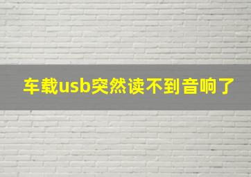 车载usb突然读不到音响了