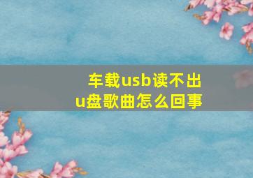 车载usb读不出u盘歌曲怎么回事