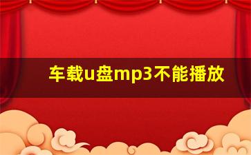 车载u盘mp3不能播放