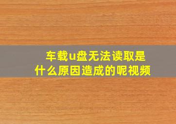 车载u盘无法读取是什么原因造成的呢视频