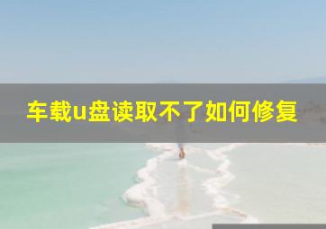 车载u盘读取不了如何修复