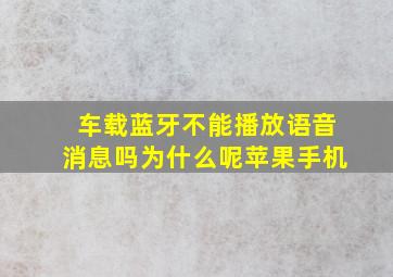 车载蓝牙不能播放语音消息吗为什么呢苹果手机