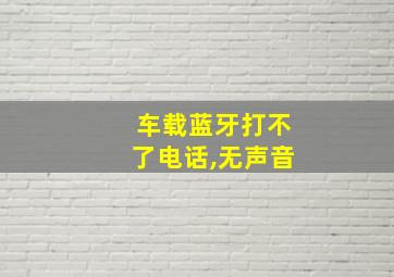 车载蓝牙打不了电话,无声音