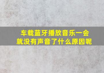 车载蓝牙播放音乐一会就没有声音了什么原因呢