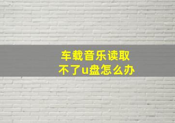 车载音乐读取不了u盘怎么办